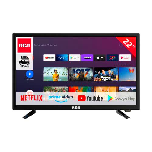 RCA RS22H2C Android TV Smart TV de 22 Pulgadas (56 cm) con Adaptador de Coche de 12 V