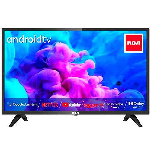 RCA 32 Pulgadas Televisor Smart TV HD Ready Android TV Triple Sintonizador Dolby Audio Youtube Netflix Prime Video DAZN Funciona con Google Assistant WiFi Bluetooth HDMI USB Negro