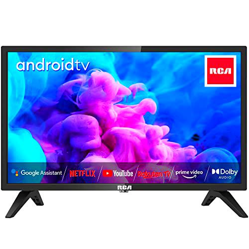 RCA 24 Pulgadas Televisor Smart TV HD Ready Android TV Triple Sintonizador Dolby Audio Youtube Netflix Prime Video DAZN Disney+ Funciona con Google Assistant WiFi Bluetooth HDMI Negro