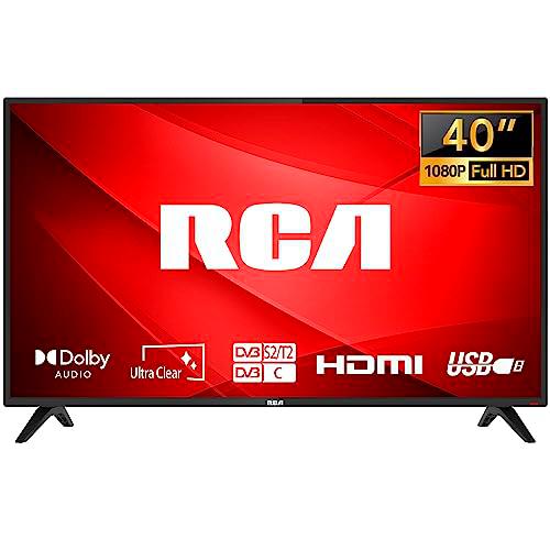 RCA iRB40H3 40 Pulgadas Televisión LED TV Full HD Triple Sintonizador (DVB-T/T2/C/S/S2) Dolby Audio HDMI USB Conectar Fire TV Apple TV Monitor para PS5 Xbox Modelo Hotel Sala de Reuniones Negro