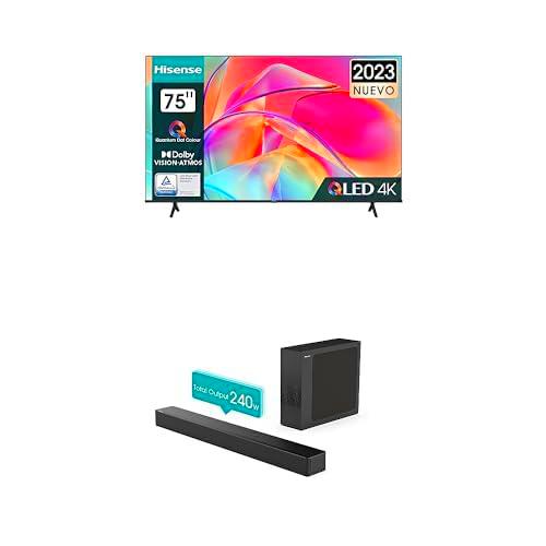 Hisense 75E7KQ QLED Smart TV con HS2100 Barra de Sonido 240W