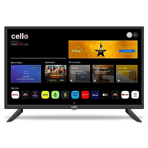 Cello 24&quot; Smart TV LG WebOS HD Ready Televisión con Triple sintonizador S2 T2 FreeSat Bluetooth Disney+ Netflix Apple TV+ Prime Video Made in Europe