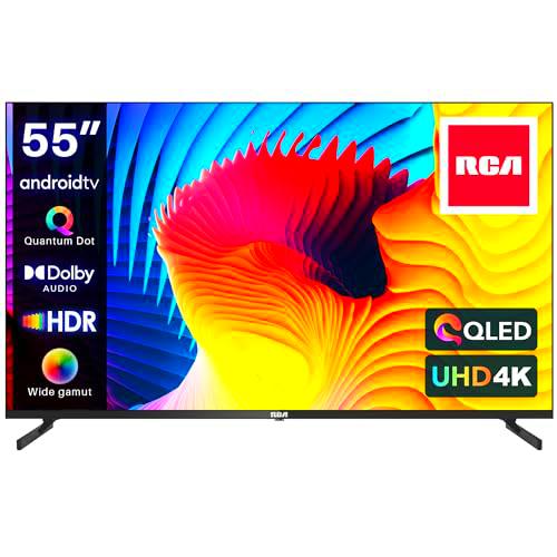 RCA TV 55 Pulgadas QLED 4K HDR Smart Android Televisor UHD con Tecnología Quantum Dot