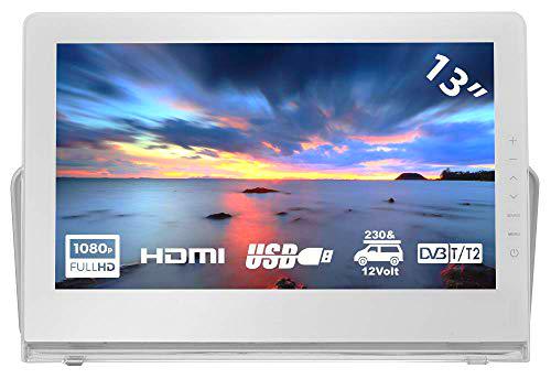  OAKCHA Televisor pequeño de 13.3 pulgadas de 720p, TV portátil  con antena sintonizador ATSC, entrada HDMI/AV, puerto USB, funciona con  batería recargable, adecuado para cocina, caravana, coche, : Electrónica