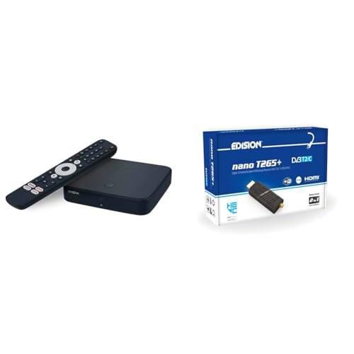 Gamme Android TV STRONG (Android TV + DTT Box Ethernet WiFi) &amp; EDISION Nano T265+ Receptor dongle HDMI Terrestre TDT DVB-T2 y por Cable DVB-C