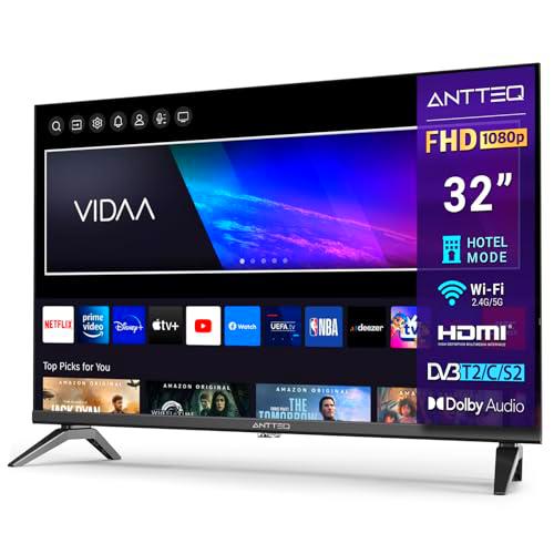 Antteq Vita Smart TV 32 Pulgadas,(Televisores 81cm) Full HD,App Store,Share to TV,Netflix/Youtube/Pluto TV,WiFi,Modelo 2024