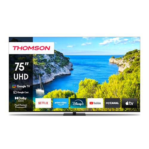 THOMSON 75 Pulgadas (190cm) Google TV 4K UHD Control de Voz Google Assistant Smart TV