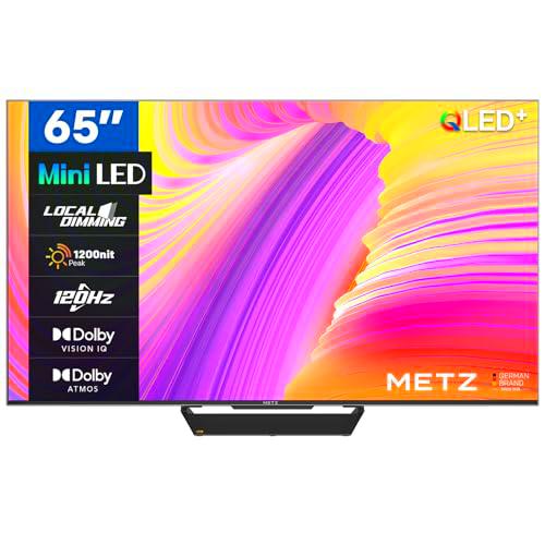 Metz Televisión Smart TV Mini LED MNE9000 4K UHD de 65 Pulgadas con Google TV Dolby Vision IQ Dolby Atmos HDR Wi-Fi MEMC VRR Filmmaker (Modelo 2024, Negro)