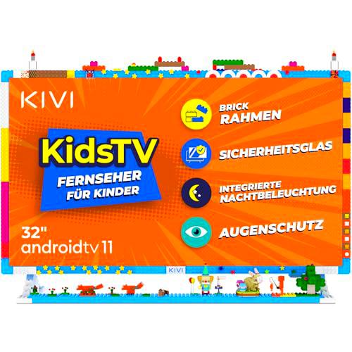 KIVI KidsTV 32'' Smart TV Android FHD con asistente de voz; panel HVA; compatible con HBO