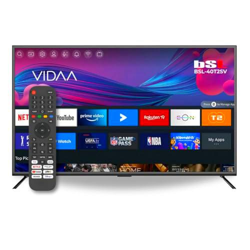 BSL-40T2SV VIDAA Smart TV 40 Pulgadas | WiFi | RJ45 | Resolución Full HD 1920X1080p | USB | DVBT2/S2 y Ci | Compatible con Youtube