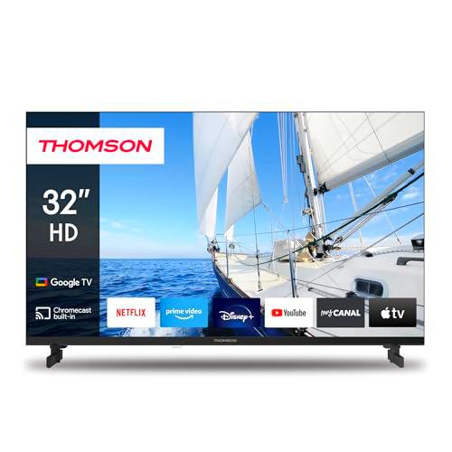 THOMSON 32 Pulgadas (81cm) Google TV HD Control de Voz Triple Tuner Smart TV