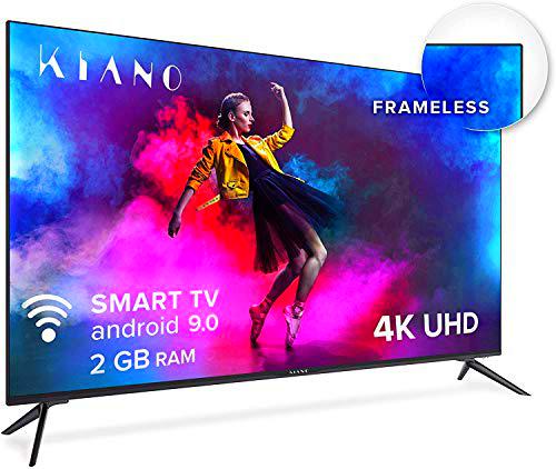 Kiano Elegance TV 55&quot; Pulgadas 4K UHD HDR10 (Android TV 9.0 2GB RAM [Televisor 140 cm Frameless sin Marco 8GB] Smart TV